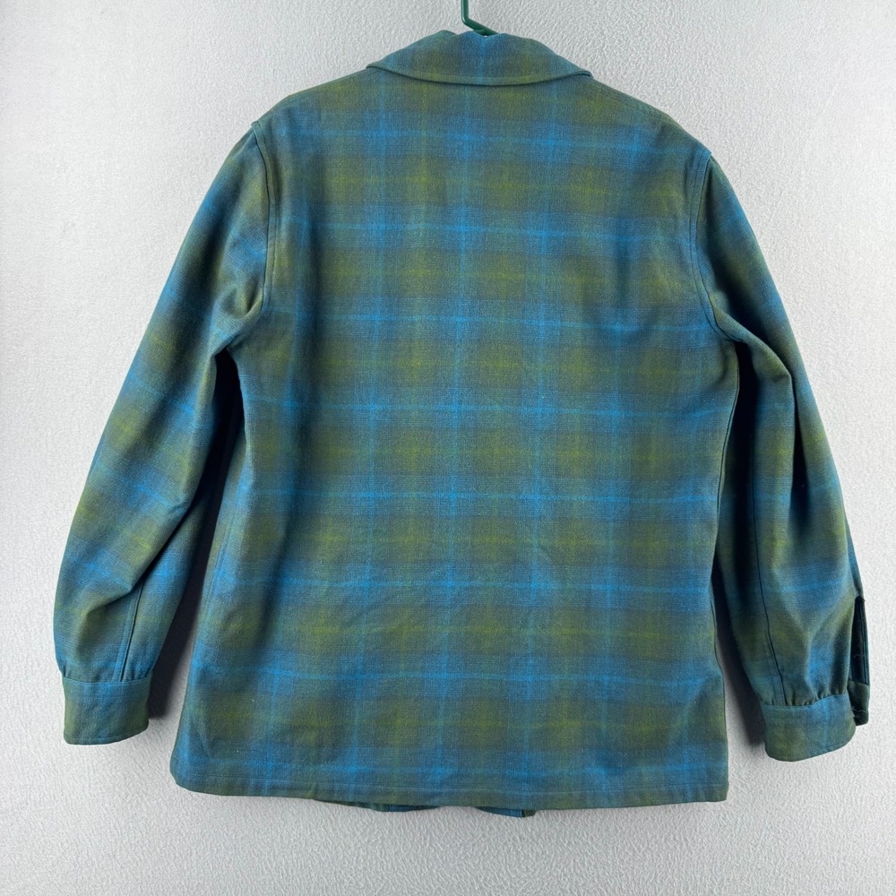 Vintage 60s Pendleton Sport Coat Blazer Mens Medium Shadow Plaid Wool 49er - Picture 7 of 12